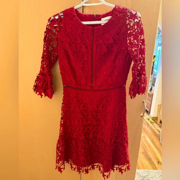 Lulus Red Lace Dress - Picture 1 of 4